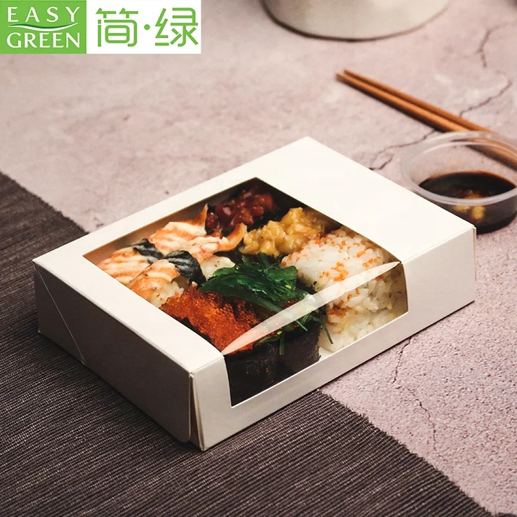 Easy Green Disposable paper sushi takeaway box with Window