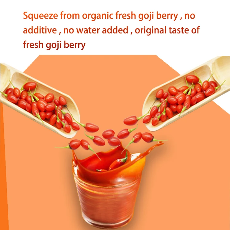 Medlar juice chinese fruit  juice factory supply no additives red goji berry juice soft drink
