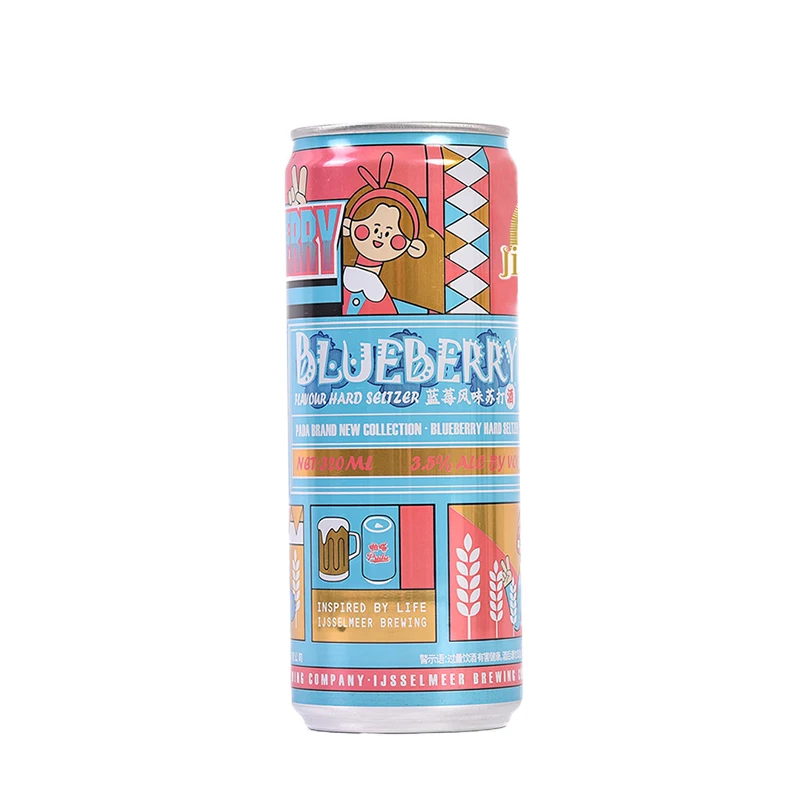 High Quality Customized Logo 330ml 33cl Canned Juice Fruit Soft Cocktail Drink Craft Wheat Lager Flavor Beer