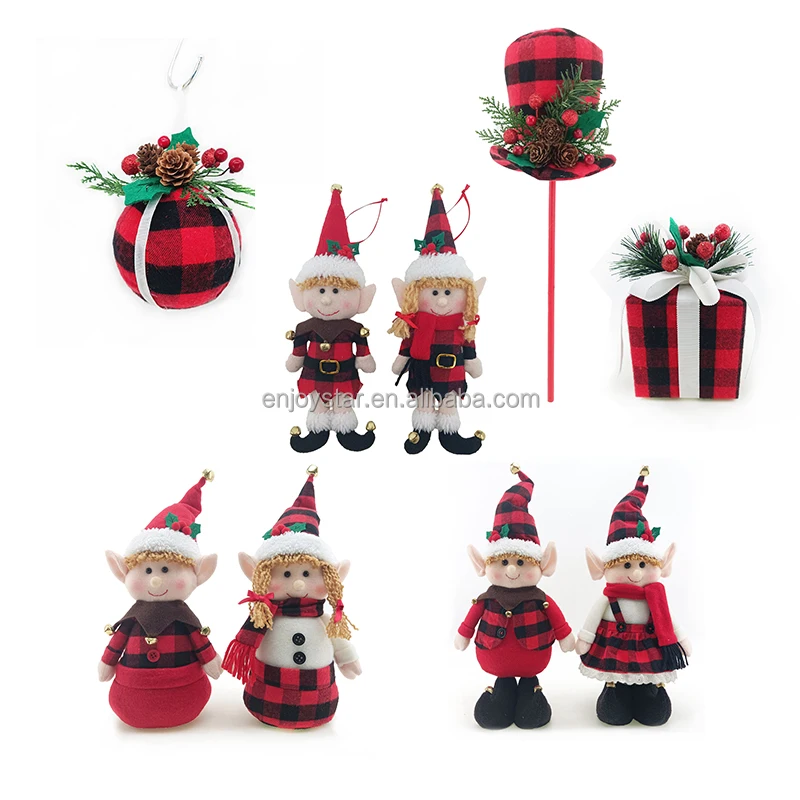 ENJOYSTAR 2024 OEM ODM Christmas Doll Multi Color Style Christmas Hanging Decoration Plush Elf Tree Gift