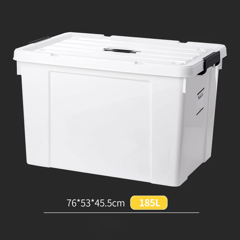 Pure 185L Stackable Containers with Durable Latching Lids Cloth Organization Ideal Large Item Storage for Garage and Basemen