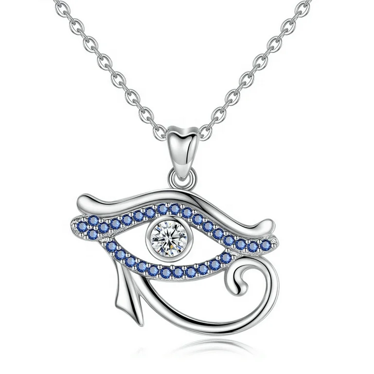 Merryshine 925 sterling silver jewelry women devils hamsa evil blue eye charm necklace pendant