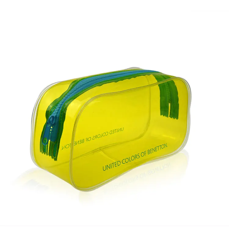 PVC Waterproof Custom Pouch Luxury Beauty Makeup Bag Zipper Closure Travel Cosmetic Bag Pink with printed Logo