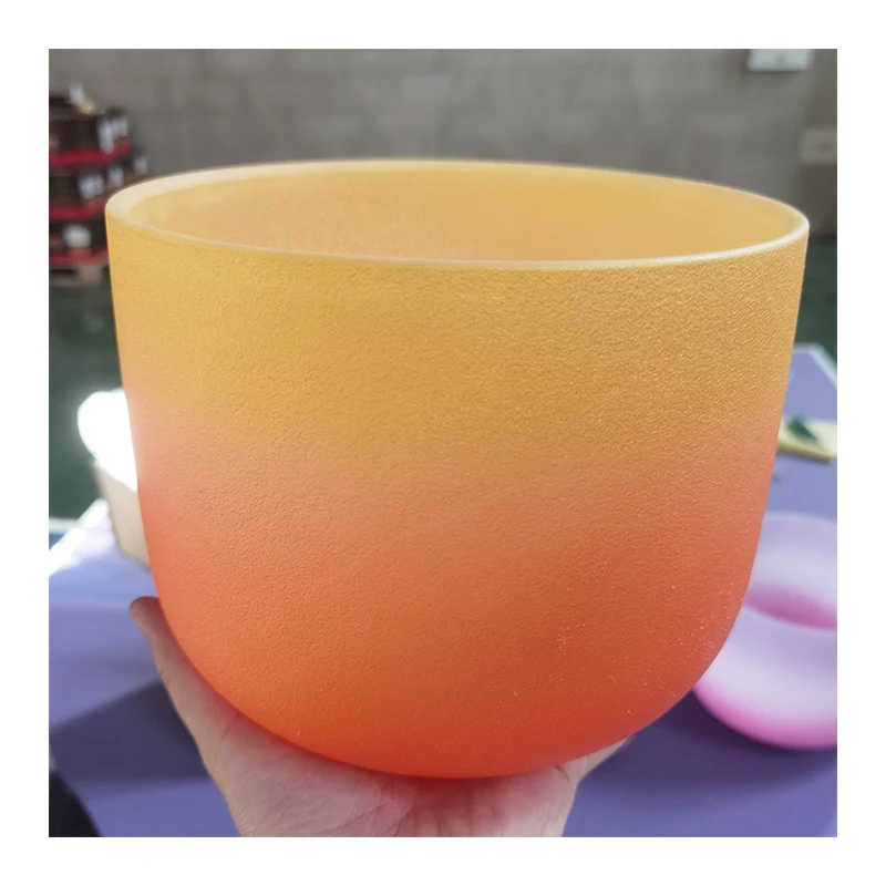 7 шт. Радужная чакра в стиле «Матовый Кварцевый Поющая чаша 432 Гц набор 10 дюймов C заметки Радуга кварцевые Кристальные поющие