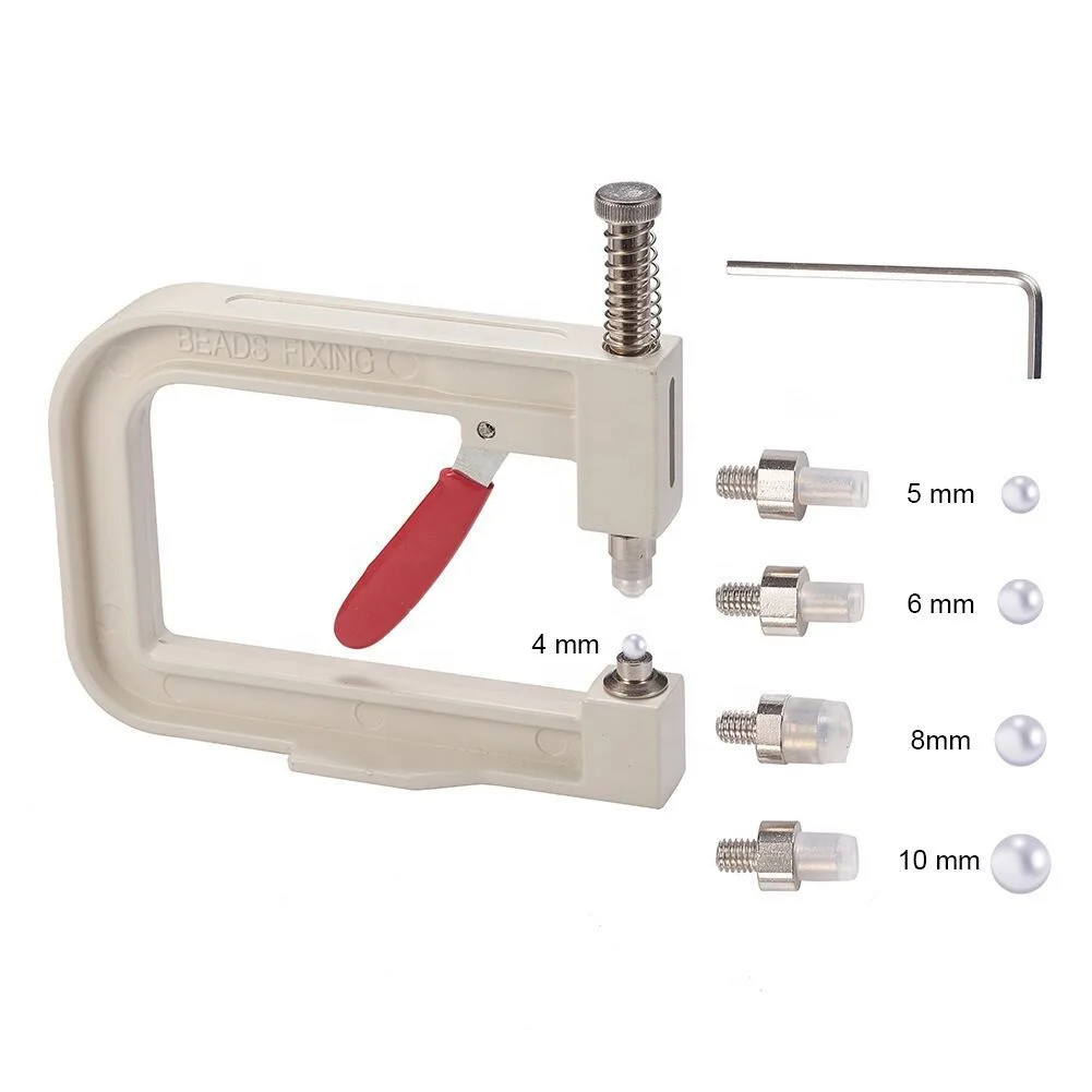 Wholesale  Mini ABS Round Imitation Pearls Kits Beads Punching Machine Pearl setting machine For DIY Garment