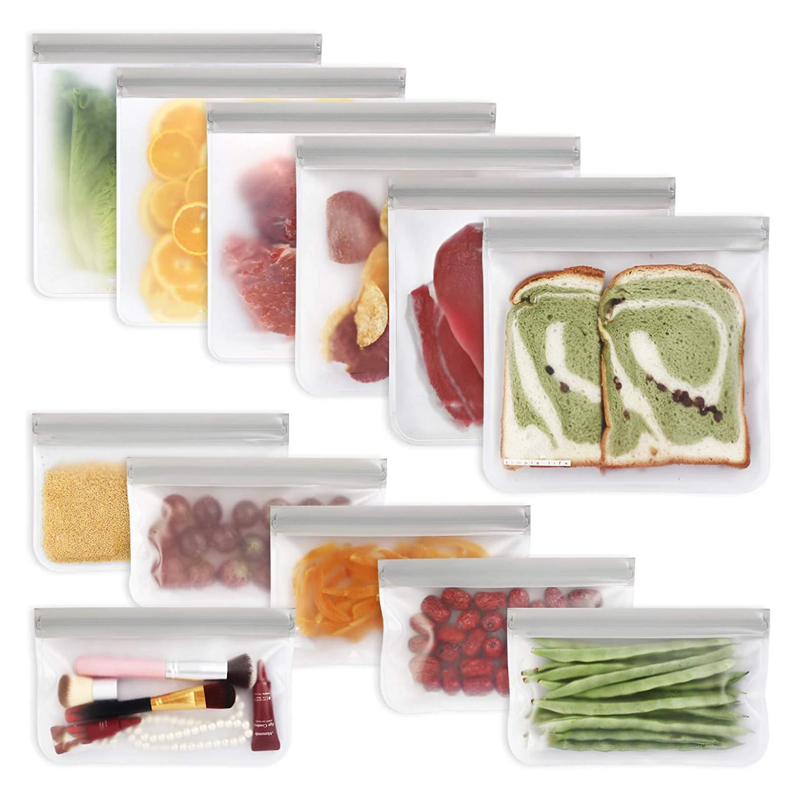 Оптовая продажа, полиэтиленовый пакет на застежке-молнии с логотипом на заказ для хранения продуктов