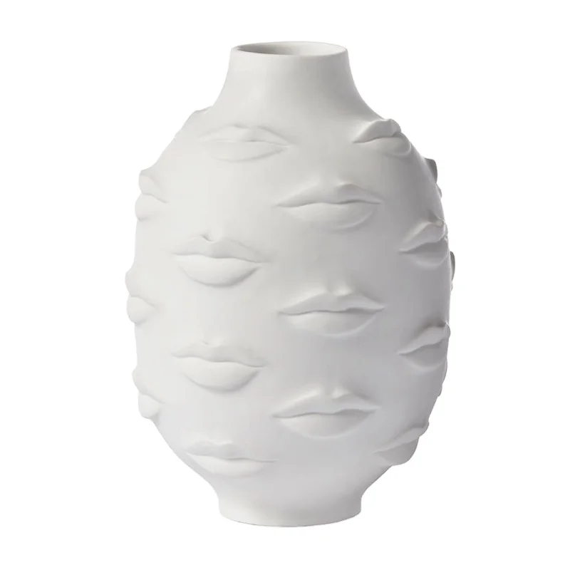 RZLK26 A B рот дизайн матовая черная и белая керамическая ваза (60798165775)