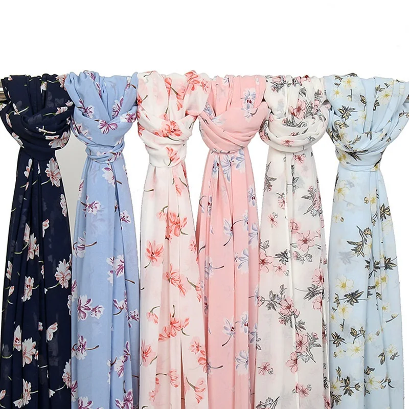 Модные шифоновые шарфы YW139 с принтом на заказ, дешевые женские этнические мусульманские Арабские хиджабы, шарфы для оптовой продажи