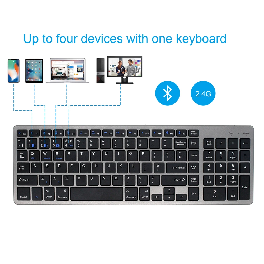 Wireless Clavier Rechargeable Portable Tablet Keyboard For Android Windows Ios