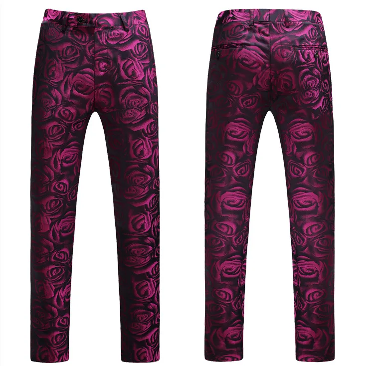 Wholesale men suit 3 pieces slim fit floral printing men wedding suits party suit for men