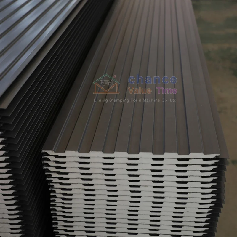 Auto Metal Roof And Wall Sandwich Panel Production Line Roll Forming Machine Rock Wool And Foam Sandwich Sheet Making Machinery