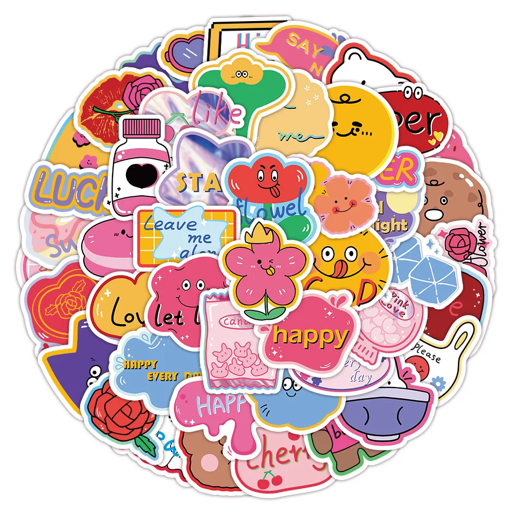 60pcs Cartoon korean stickers custom die cut graffiti stickers kids diy for laptop luggage