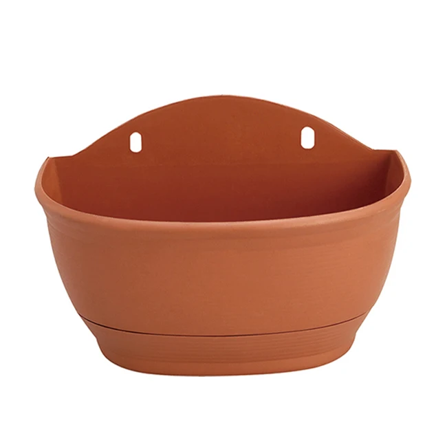 Plastic Semicircular large round terracotta flower pots wholesale Hanging on The Wall