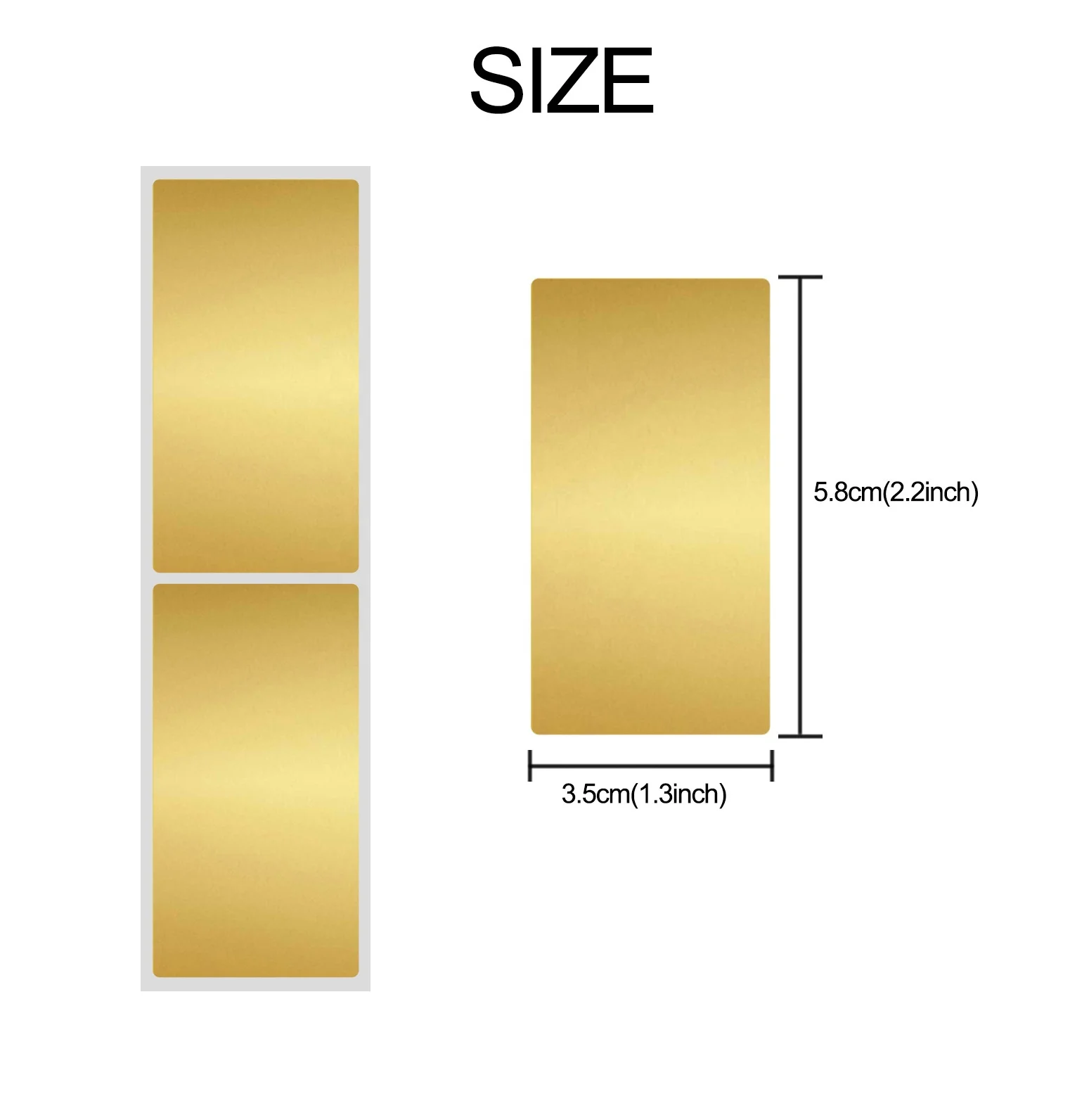 Gold Rectangle Shape Scratch Off Label Scratch Card Stickers