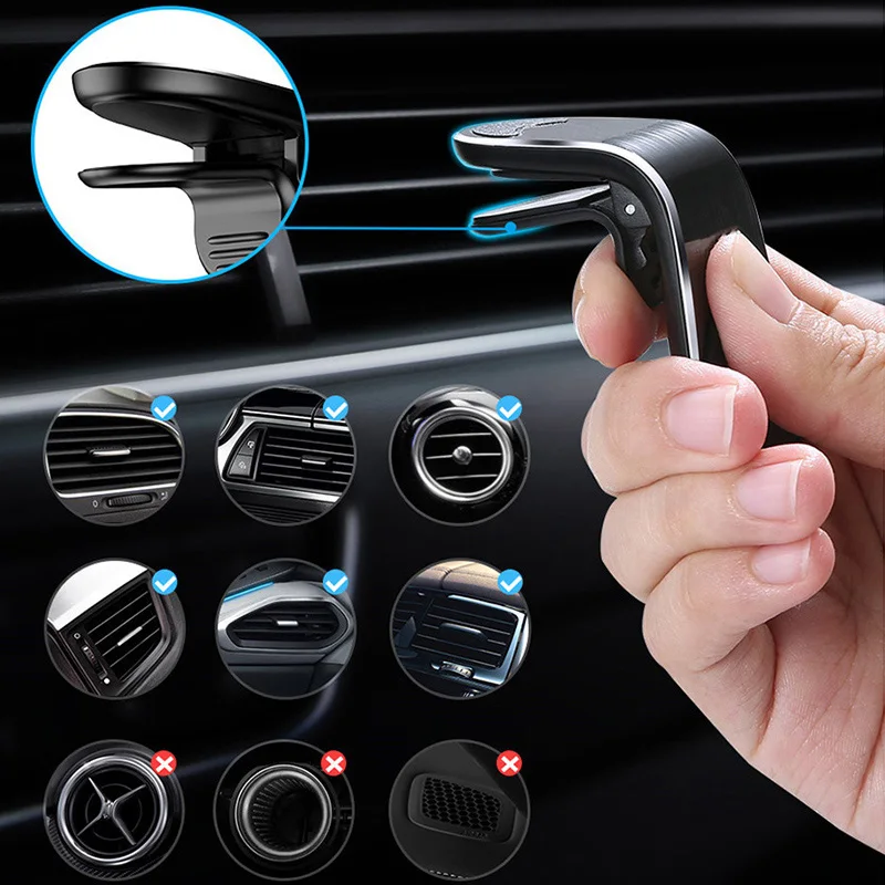 New Design  cellphone Dashboard Clip Magnet Mobile Phone Stand Mount Magnetic Air Vent Car Cell Phone Holder for Car iphone