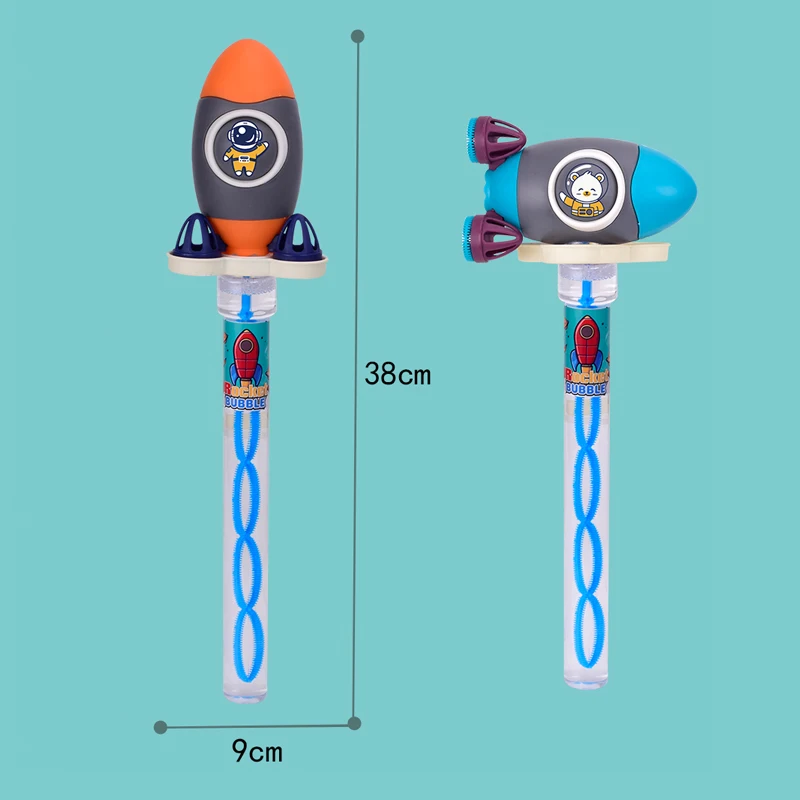 new product ideas 2024 Summer products Beach Play Water Toy cartoon Rocket Bubble Stick Handle Soapy Water Bubble Bottle Wand