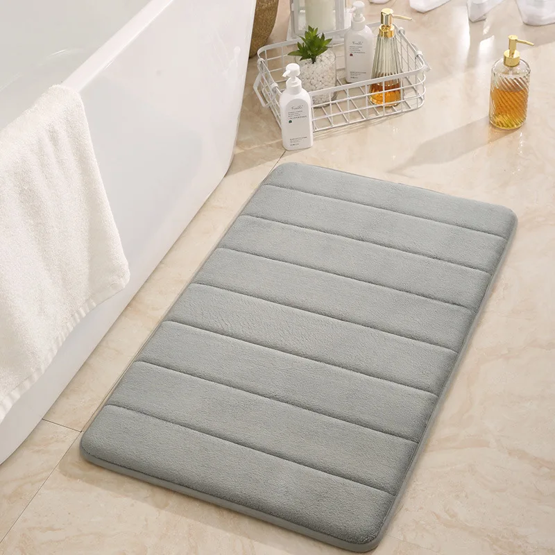Hot sale Soft Memory Foam Shower Bathroom Floor Mat Rugs Quick Dry Absorbent Non Slip custom Sutera Stone Bath Mat