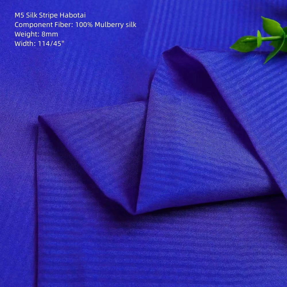 M5 Silk Striped Habotai Fabric Textile Types Of Silk Fabric With Pictures For Scarf, Sari, Dress