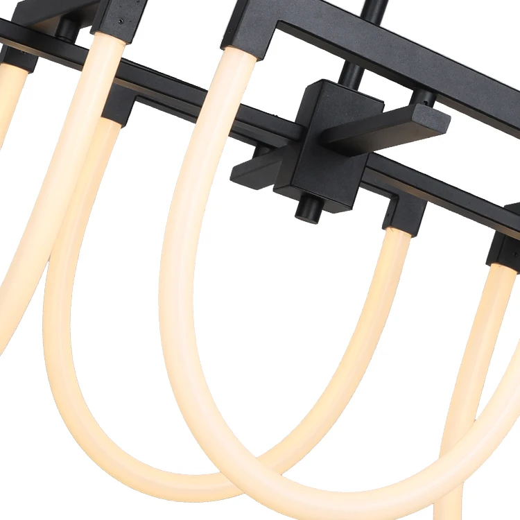 Hot Sale Classic Contemporary Indoor Living Room Decoration Hanging Black Nordic Modern Led Chandelier Pendant Light