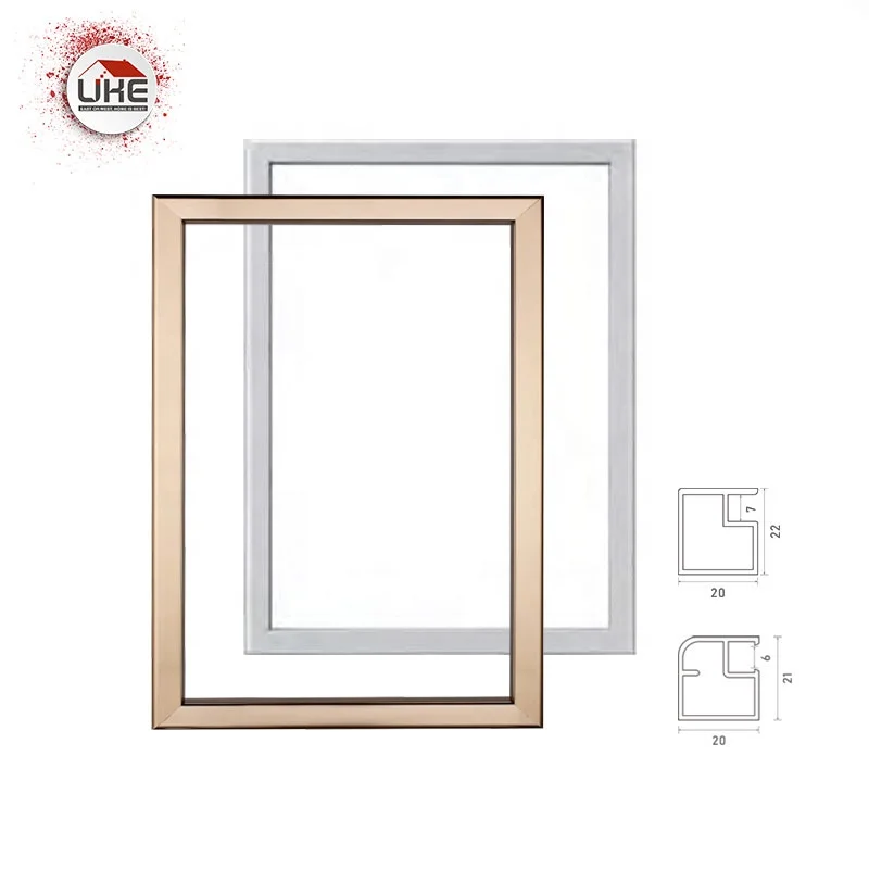 Aluminum Frame Profiles Glass Door For Kitchen Cabinet Wardrobe 20mm Narrow Design Customized Door Profile