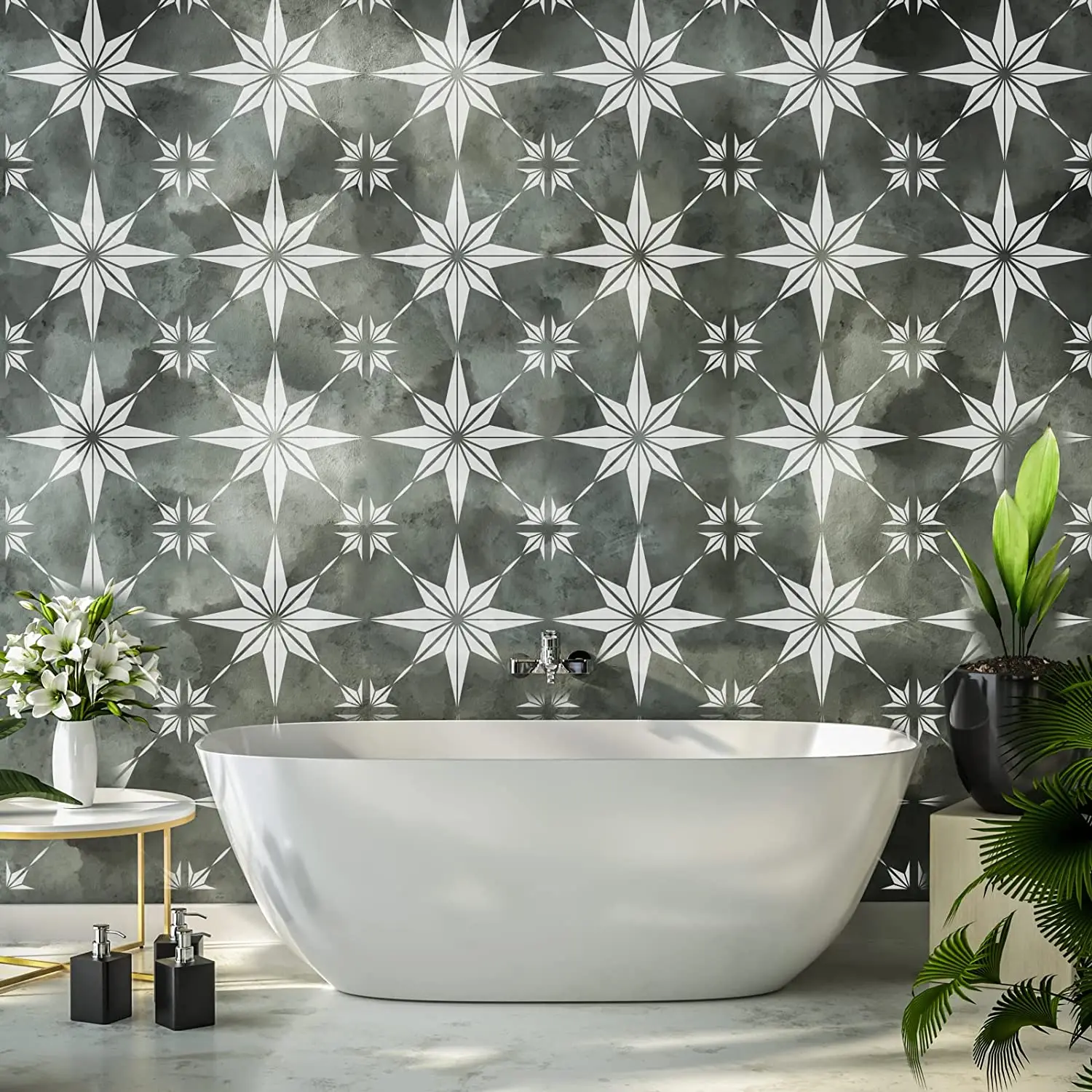 12Inch Large Size Reusable Plastic Star Floor Wall Stencil for DIY Home Painting Template Mold