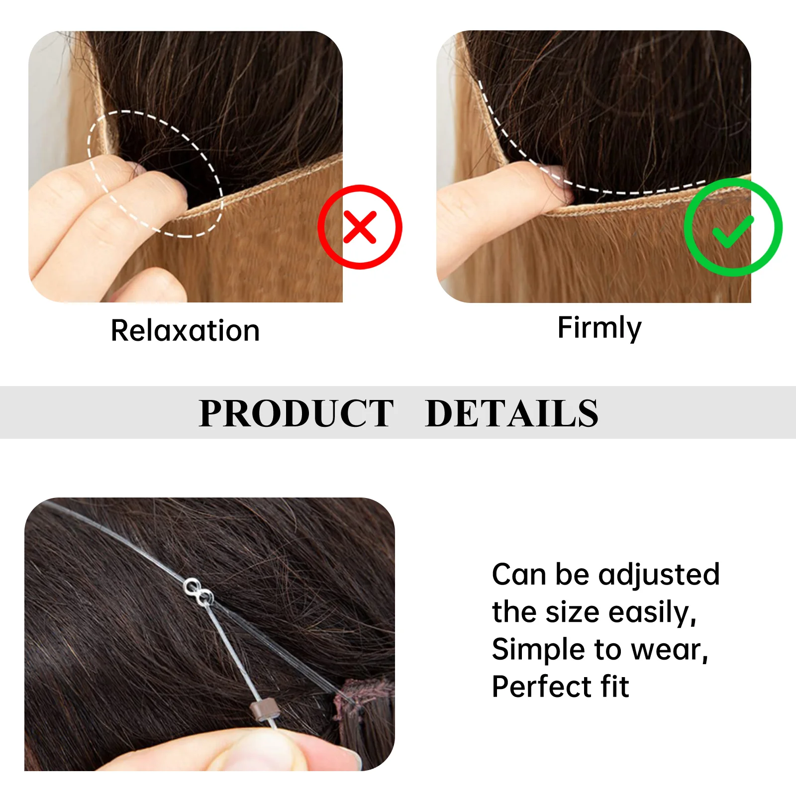 20 Inches Wholesale Synthetic Fiber Hair Extensions Long Ombre Brown to Blonde Halo Hair Extensions
