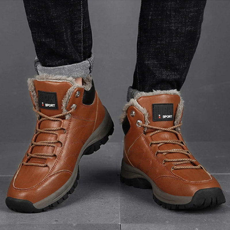 Factory price winter fashion solid color black sneakers for men warm outdoor sports large size man shoes 2022 high quality