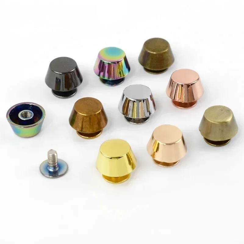 Meetee G8-14 11.5mm Hardware Accessory Metal Buckles Handbag Bottom Protecting Feet Nail Bucket Shape Flat Studs Screw Rivets