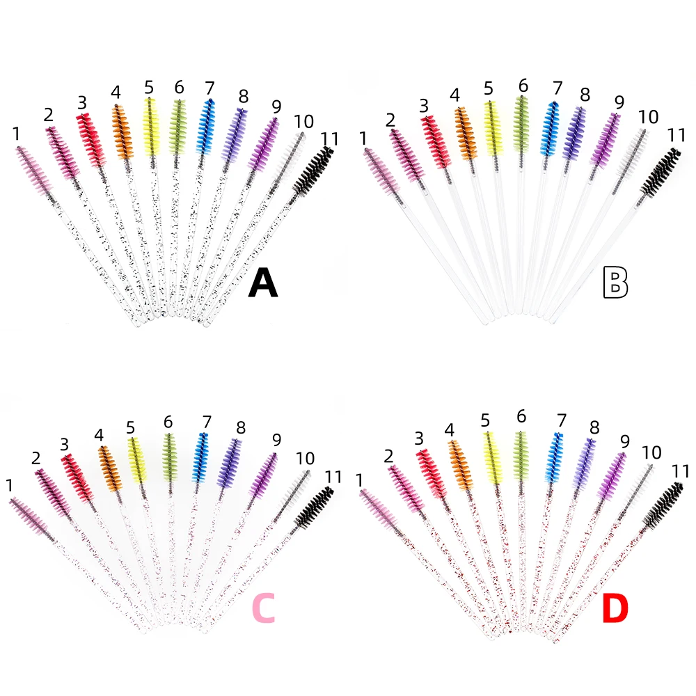 Acryl Cosmetics MakeUp Crystal Spoolies Mascara Wand Applicator Eyebrow Diamond Beauty Brush For Lash Eyelash Extension