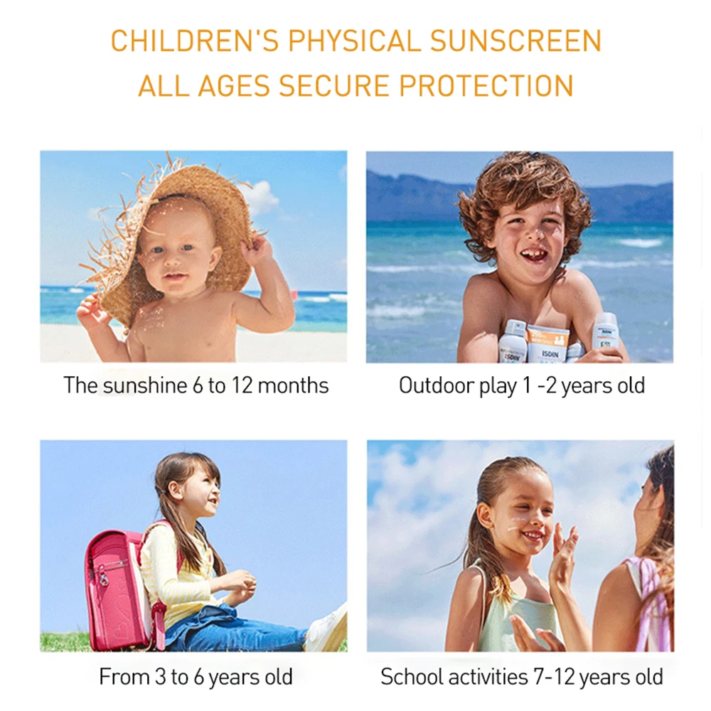 Детский солнцезащитный крем увлажняющий с Spf 50 веганский минеральный лосьон