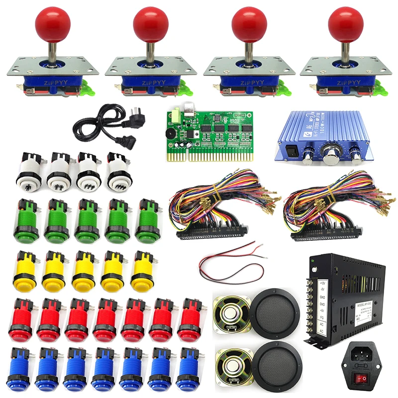 Arcade DX BOX US Button zippy Joystick Quad JAMMA Adapter Kit Arcade Console Kit