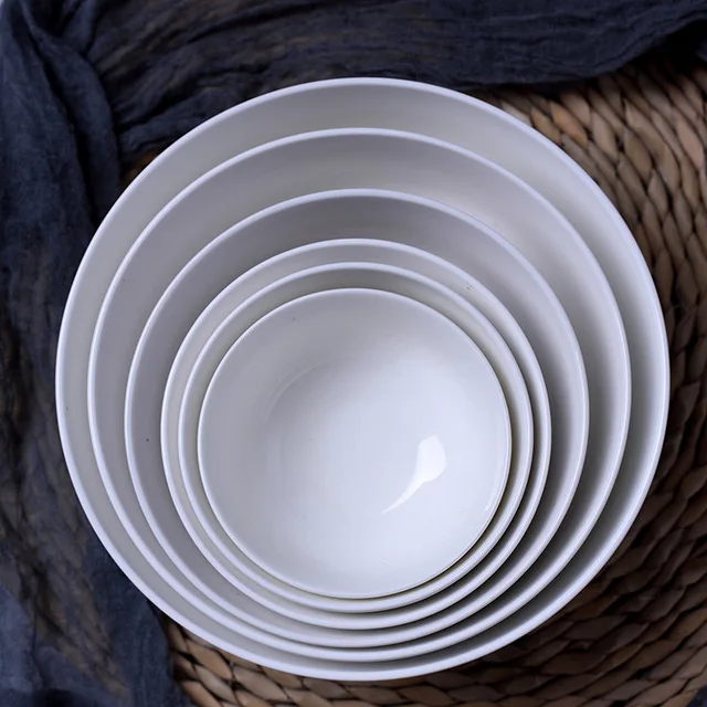 Custom logo restaurant hotel 4/4.5/5/6/7/8/9 inch plain white round porcelain dinner rice soup ceramic bowls