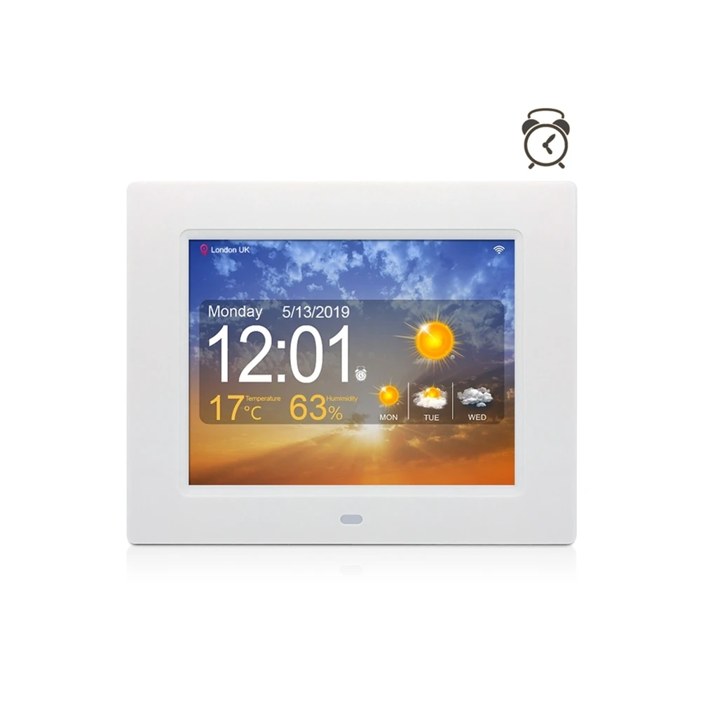 Amazon hot sale LcD auto dimming Digital Calendar Day Clock 8inch With wifi Weather Station For Memory Loss Seniors