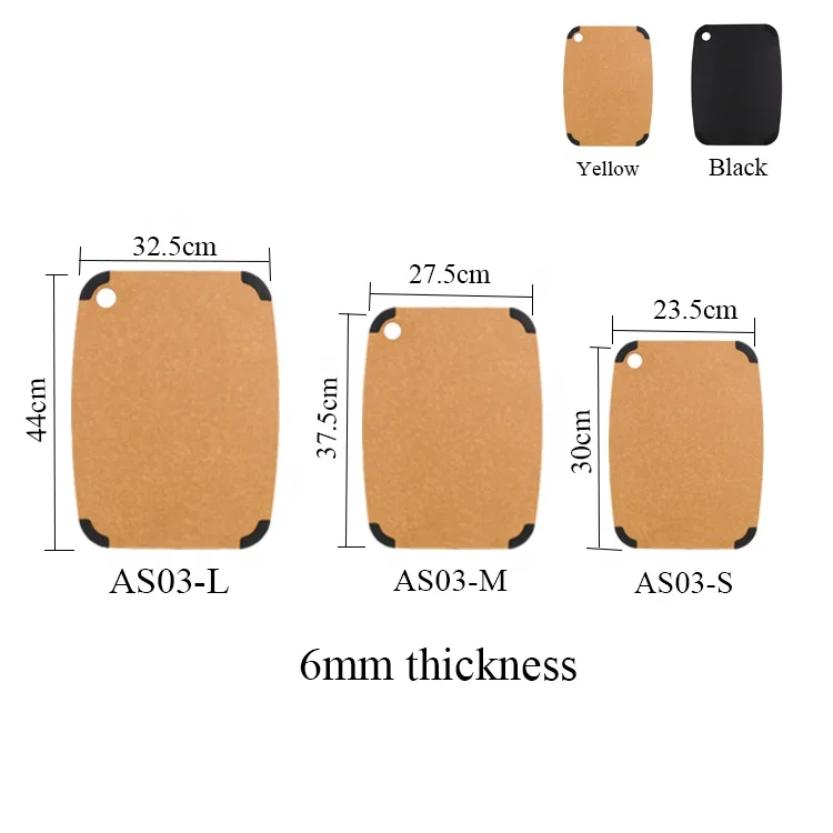 Europe popular eco friendly bio portable nonporous dishwasher safe wood fiber anti-slip kitchen cutting chopping board blocks