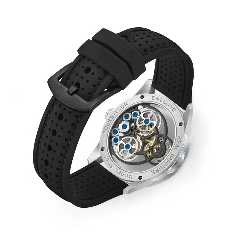 ENLOONG Real Luxury Sapphire Case Tourbillon Watches Skeleton Mechanical Watches for Men OEM Custom Logo Sapphire Crystal  Watch
