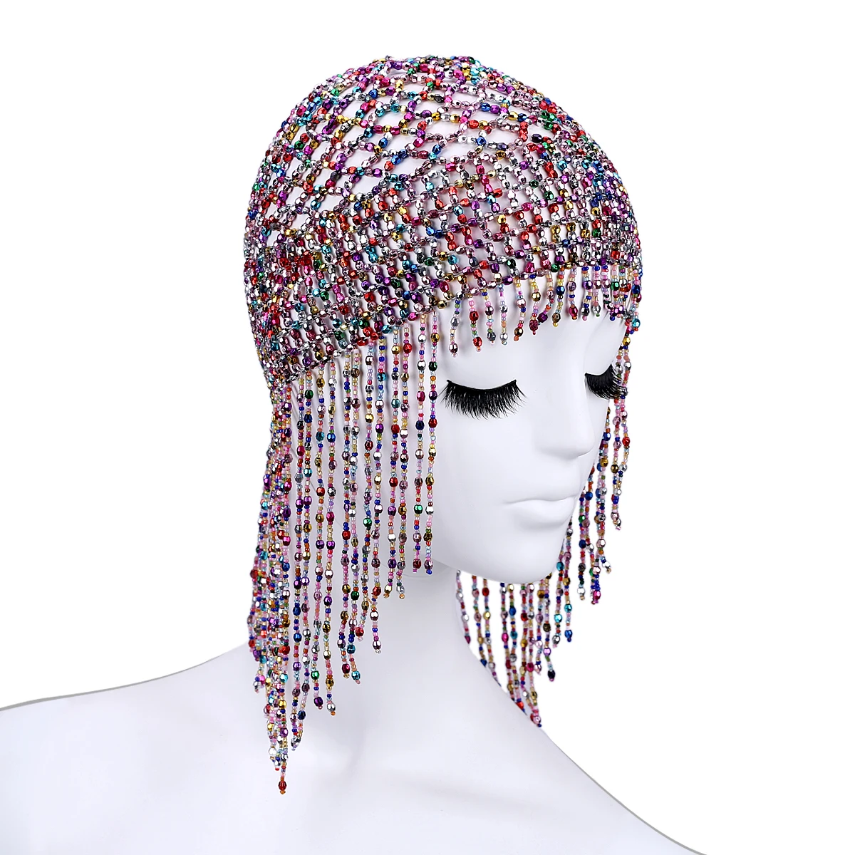 Adult Belly dance hat elastic bead tassel cap dance hair accessory belly dance accessories