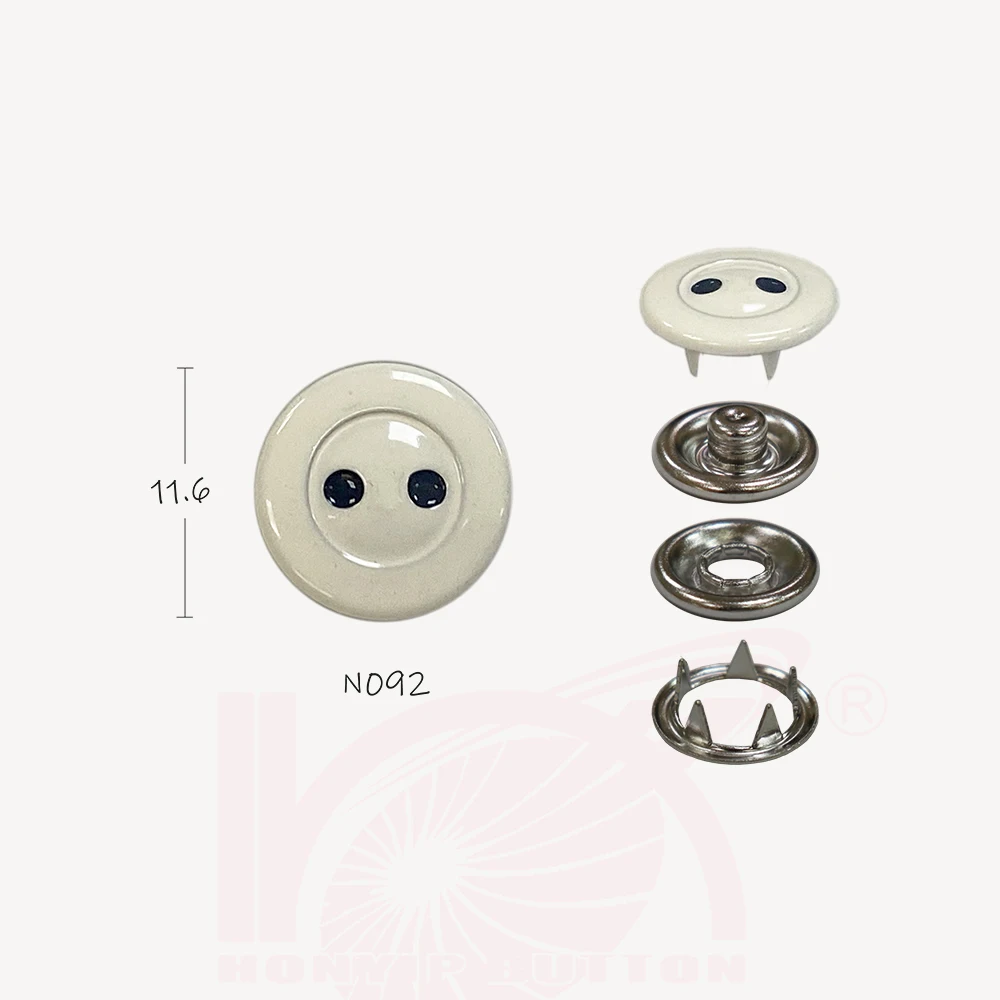 double prong printed design N092 11.6MM Cap Prong Snap Button Custom Metal Prong press snap button