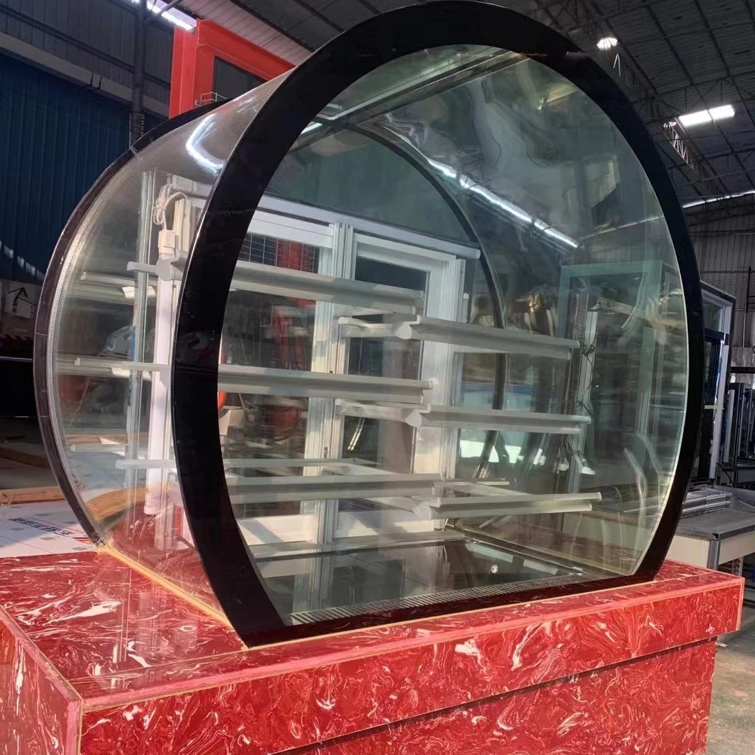 Профессиональный изогнутый охладитель витрина для кондитерских изделий трехуровневый холодильник с морозильной камерой дисплей тортов