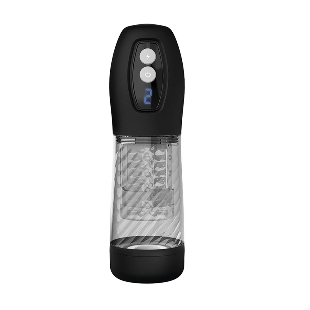 black cheetah powerful 9 modes Thrusting 9 modes Rotating man masturbation cup masturbating device with led display