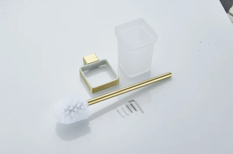 gold color hotel washroom bathroom Toilet Brush & Holders sanitary ware