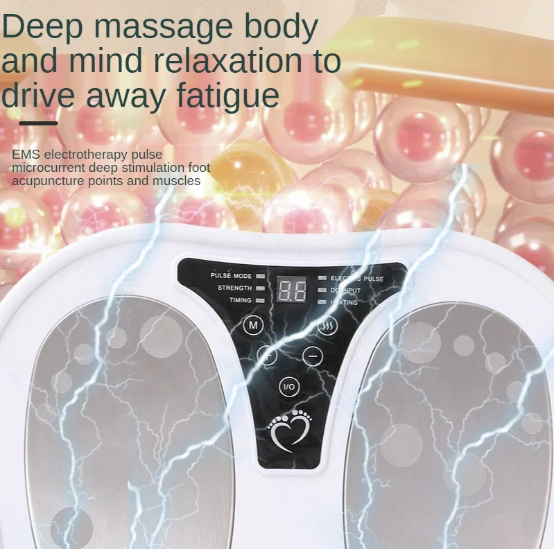 EMS Foot Massager Calf Tendon Muscle Stretching Hot Compress Acupoints Deep Massage with 6 modes foot with 2 TENS stickers