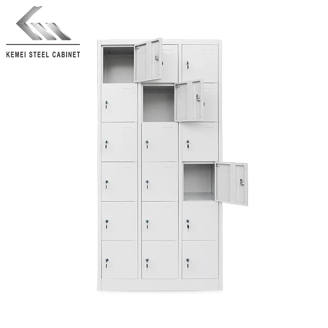 Customize Gym Locker 18 Doors Locker Storage Cabinet for School Iron Metal Wardrobe