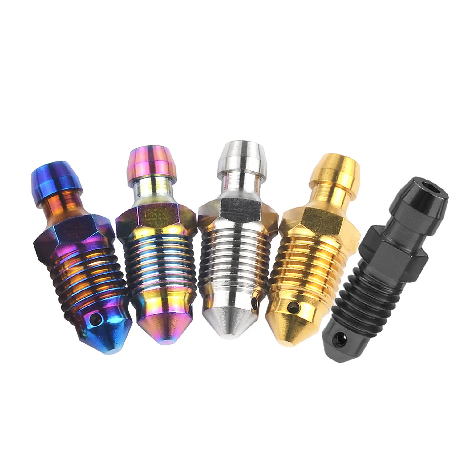 Gr5 M10 Titanium Motorcycle Front Brake Caliper Bleed Nipple Bolts Kit