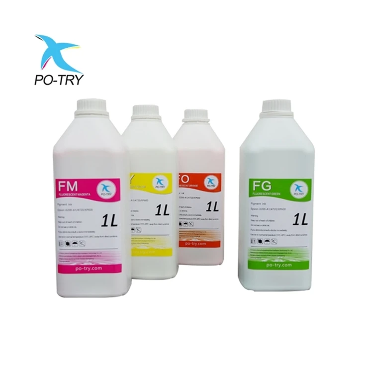 PO-TRY 1000ml Factory Supply Waterproof Heat Transfer Premium Fluorescent Ink DTF for L805 L1800