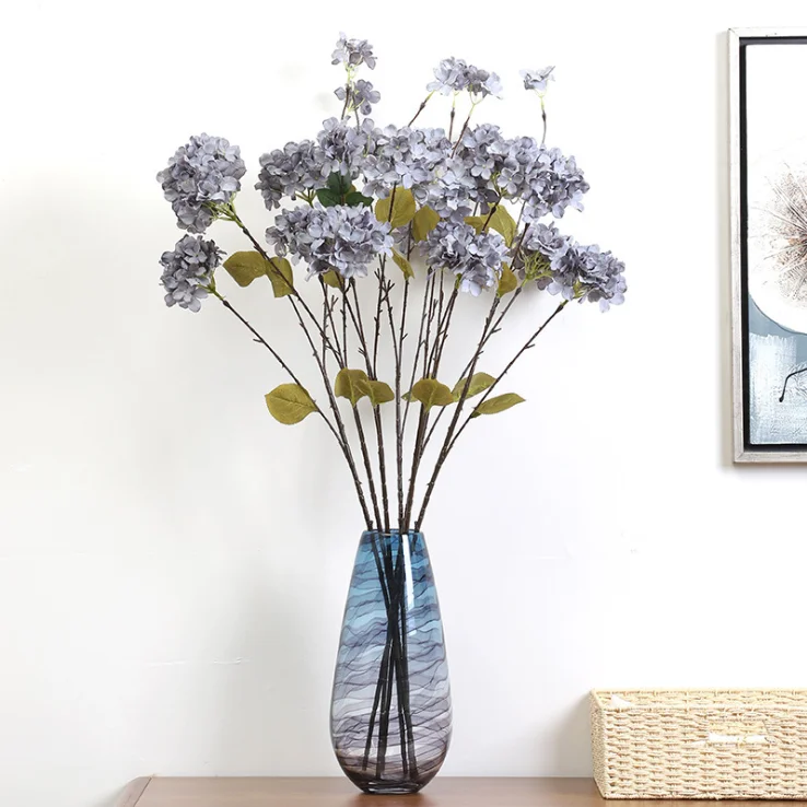 
3 heads hydrangea silk flowers artificial wedding stage flower backdrop 