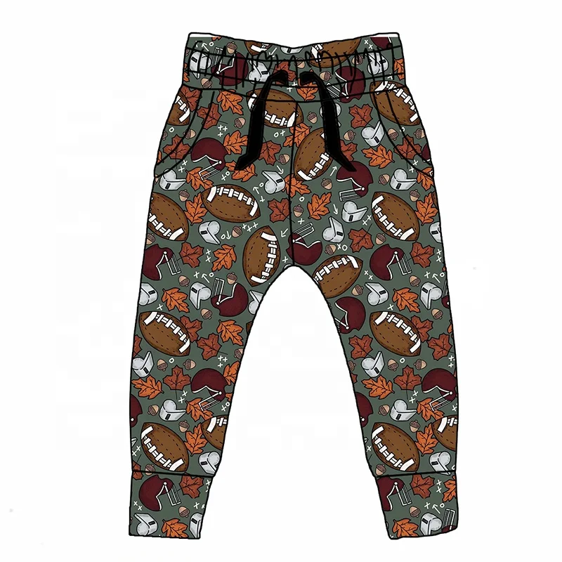 Fashionable 2024 Kids clothing Fall Toddler Baby pants Custom printed  Halloween Pattern High waist Pocket joggers