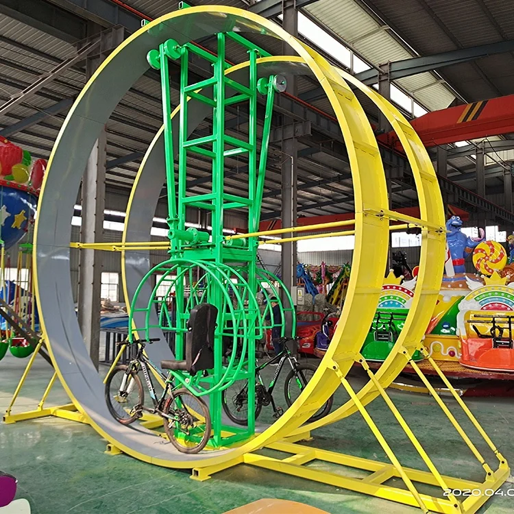 Indoor and Outdoor Funfair Games Rides Double Seats 360 Degree Rotating Manpower Flying Bike for Sale