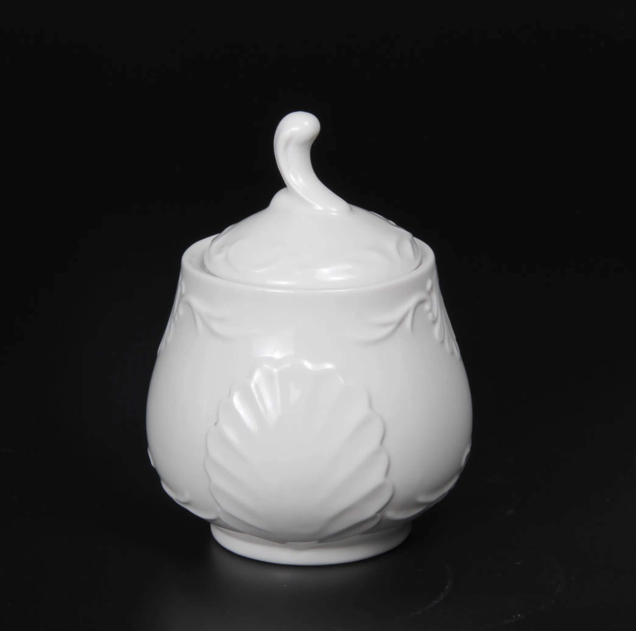 
15 pcs White Embossed Royal Porcelain Coffee Set Tea Set 