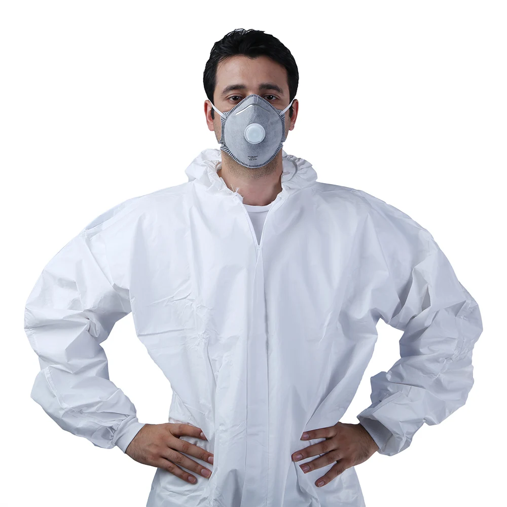PPE En14126 Hazmat Agents/Liquid Splash/Spray/ Protection/Protective Disposable Coverall Waterproof Safety Coveralls