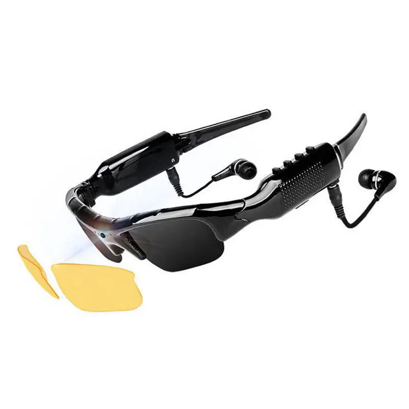 1080p Outdoor Sport Sunglasses Camera Picture Video Record Clear Eye Wear Glasses Camera with Headphones